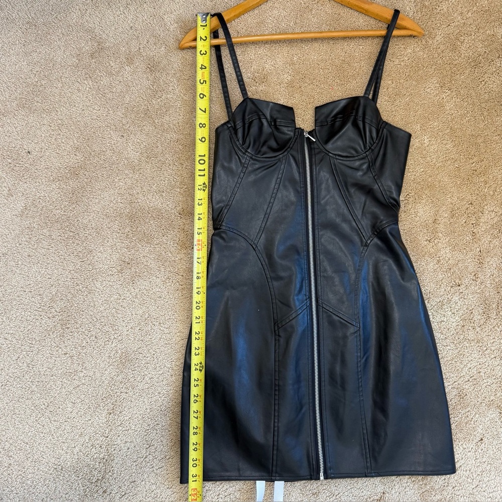NWT Mistress Rocks Faux Leather Samba Cupped Bustier Dress Black Small Sexy - Picture 15 of 16